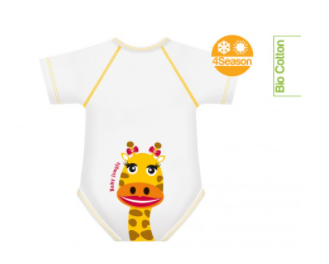 BODY 0-36 MESI BIO COTONE 4 STAGIONI BABY JUNGLE GIRAFFA